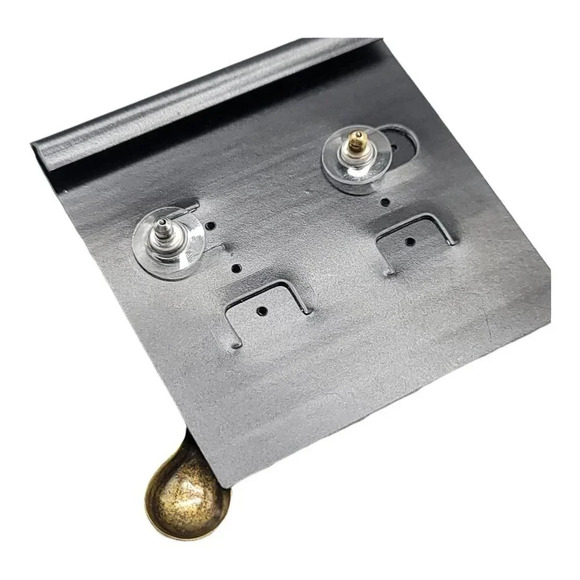 Darlene Group Multi Layered Two Toned Silver Gold Diamond Teardrop Dangle Earrin - Picture 4 of 4